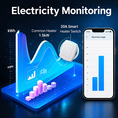 Star Ring ZigBee Smart Double Pole Heater/AC Switch 20A High Load With Electricity Monitor EU Standard