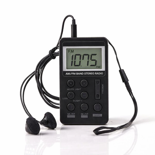 Pocket Radio,Portable Headset Radios,Mini Digital AM/FM Stereo Radio with Headphone,Rechargeable Battery LCD Display for Walking/Running,Personal Radio Support Micro USB
