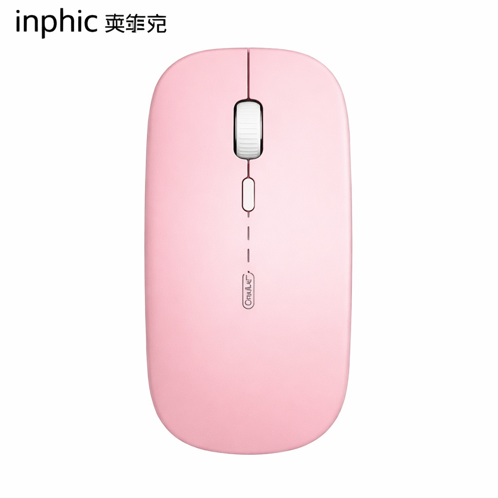Wireless Mouse,Inphic Slim Rechargeable Mouse Silent Click 2.4G Wireless Mice 1600DPI Mini Optical Portable Travel Cordless Mouse with USB Receiver for PC Laptop Computer Mac MacBook (Pink Color)