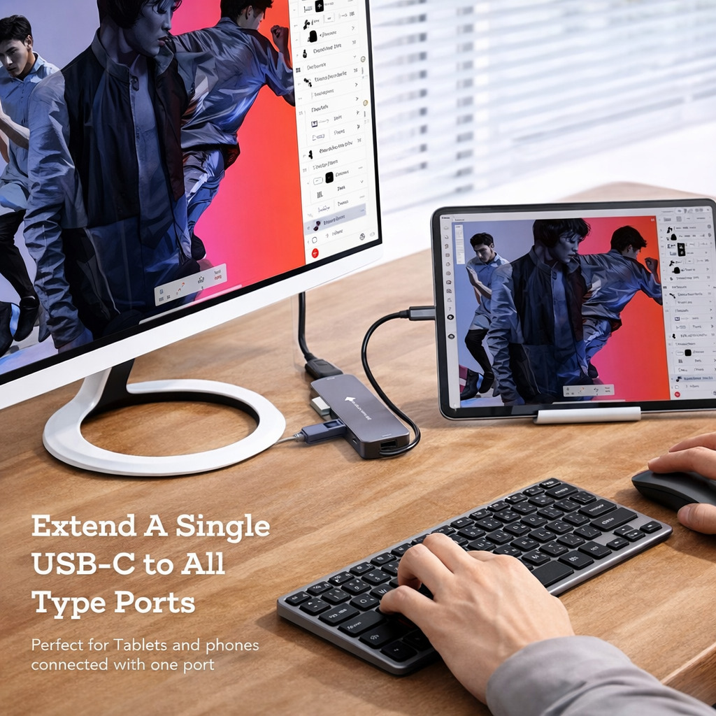 NOVOO 5-in-1 pro NVHUB122G5PDNS USB hub (Grey)