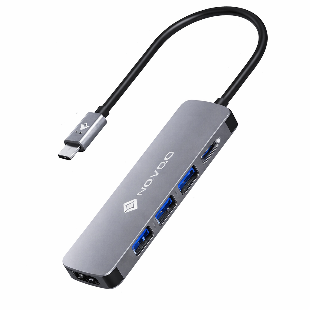 NOVOO 5-in-1 pro NVHUB122G5PDNS USB hub (Grey)